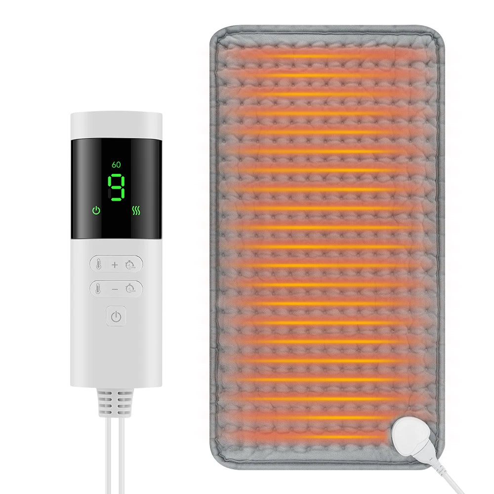 Electric Heating Pad for Back Neck Shoulder Home Office Washable Winter Warm Blanket Timed 9 Heat Levels Temperature Control