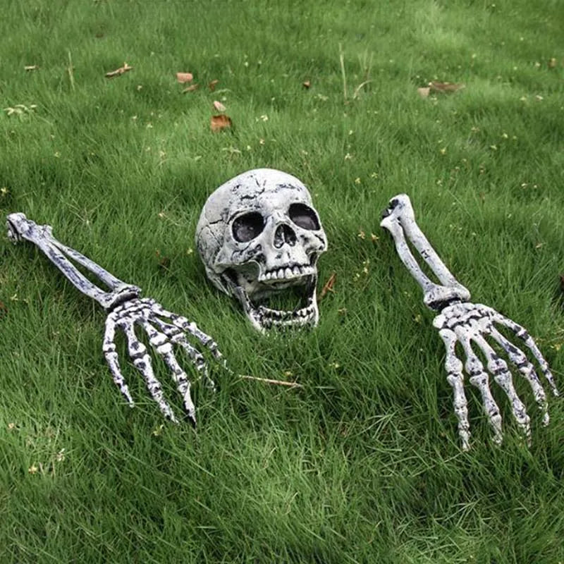 Halloween Realistic Skull Bone Holiday Decoration Props Home Garden