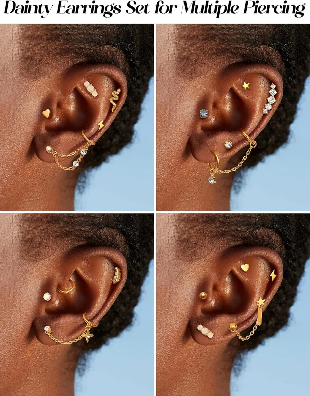 33Pcs 20G Cartilage Earrings Set for Women Men Surgical Steel Earrings