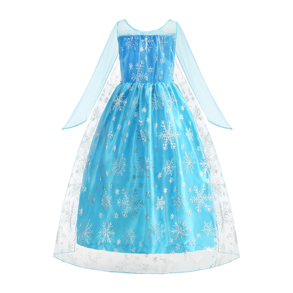 2026 Vestidos Snow Queen Princess Dress Girls