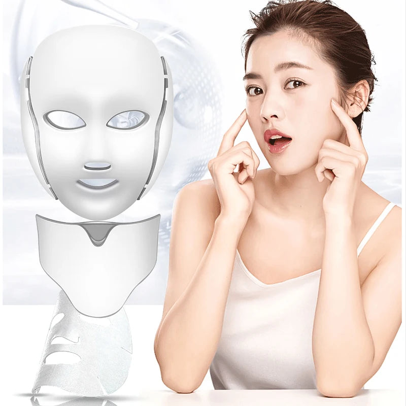 Facial Neck LED Photon Beauty Machine 7 Colors Skin Care Face Mask Skin Rejuvenation