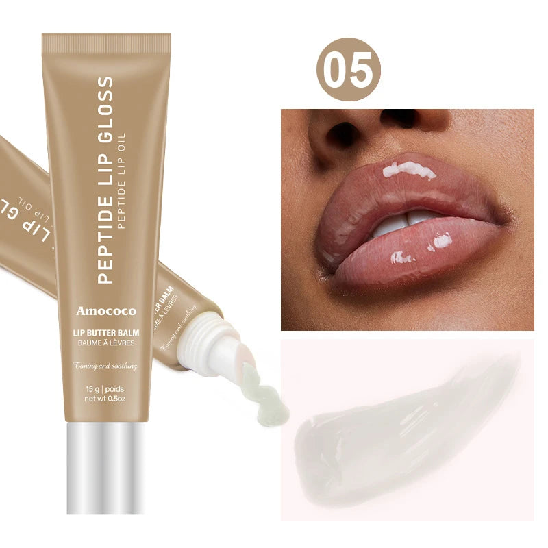 Amococo 2pcs Plumping Peptide Lip Oil 6 Colors Tinted