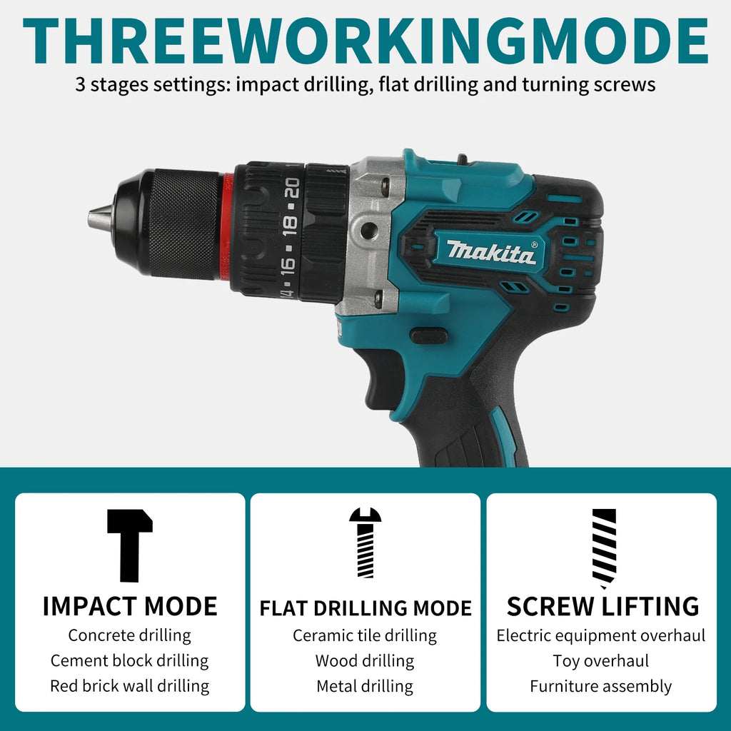 NEW 2026 Makita DDF487 Cordless 18V Brushless Drill 13mm Chuck 1700rpm 40Nm Small Body Powerful Screwdriver Power Tool