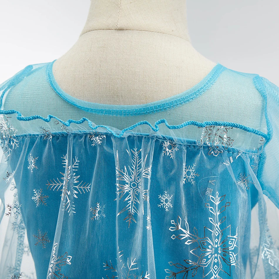 Children Anna Elsa Dress Girls Princess Cosplay Costume
