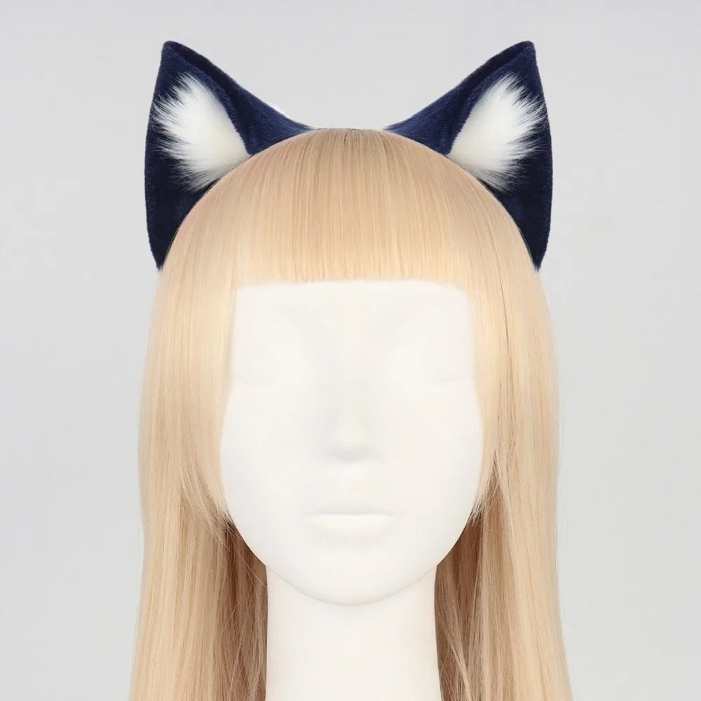 Cute Animal Cat Ears Headband Furry Artificial Gothic Headband Gothic