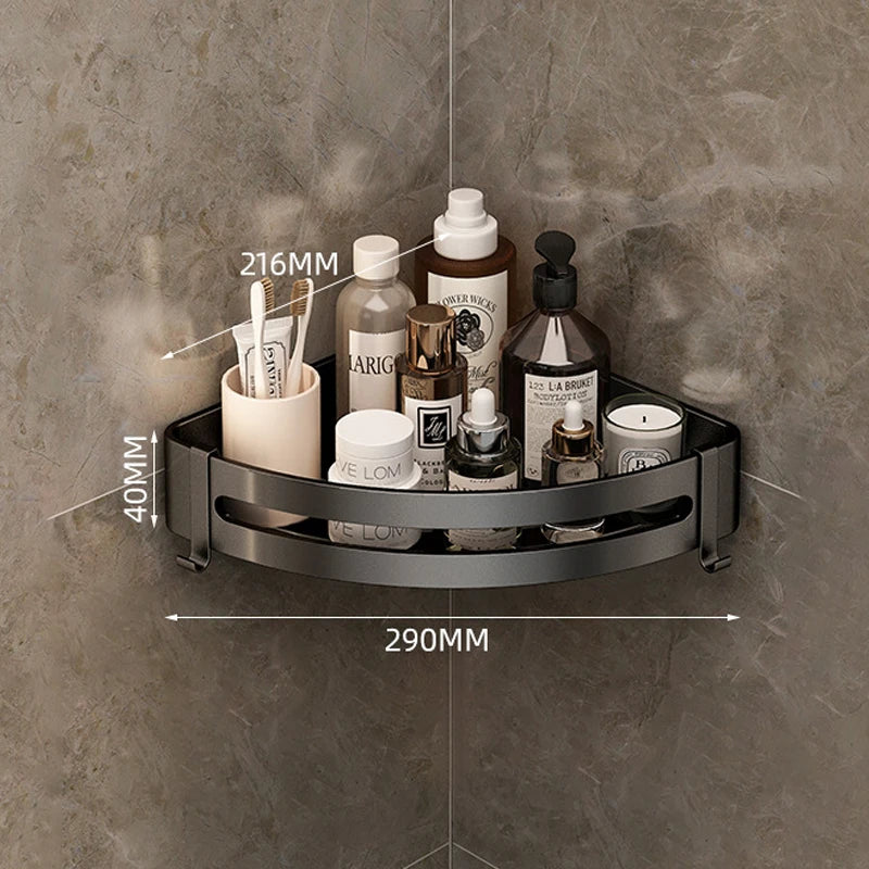 Bathroom Shelf over the Toilet No Drill Wall Mounted Shower Corner Storage Shelves Shampoo Rack Bathroom Hardware Accessories