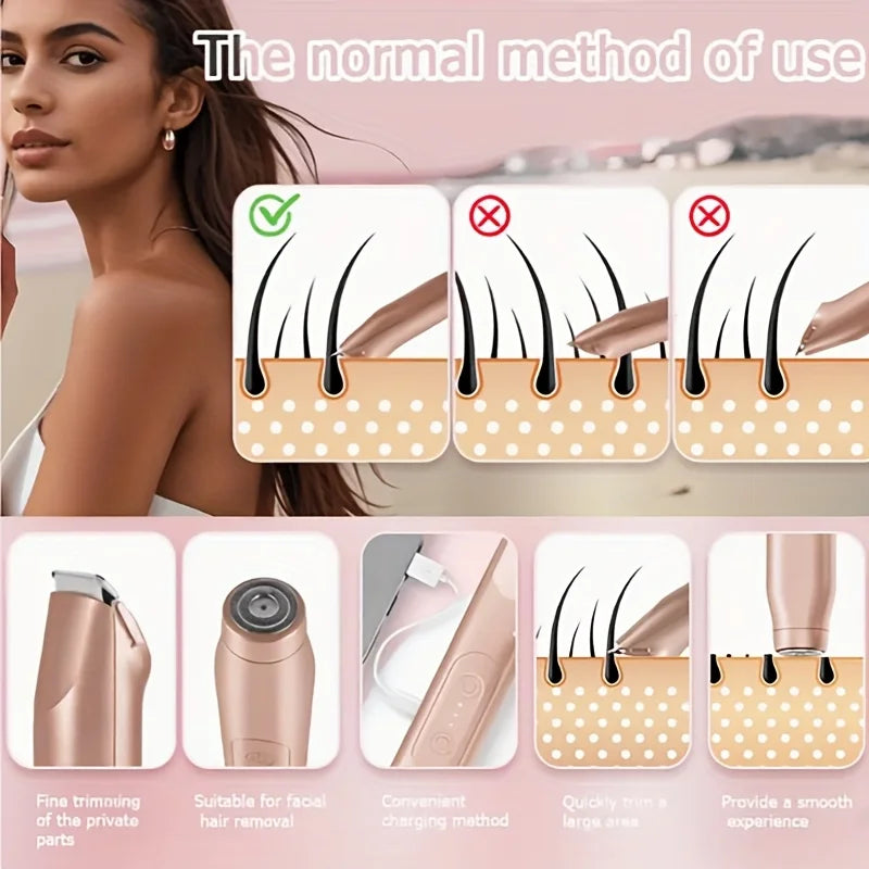Women Electric Shaver Double Heads Waterproof Portable
