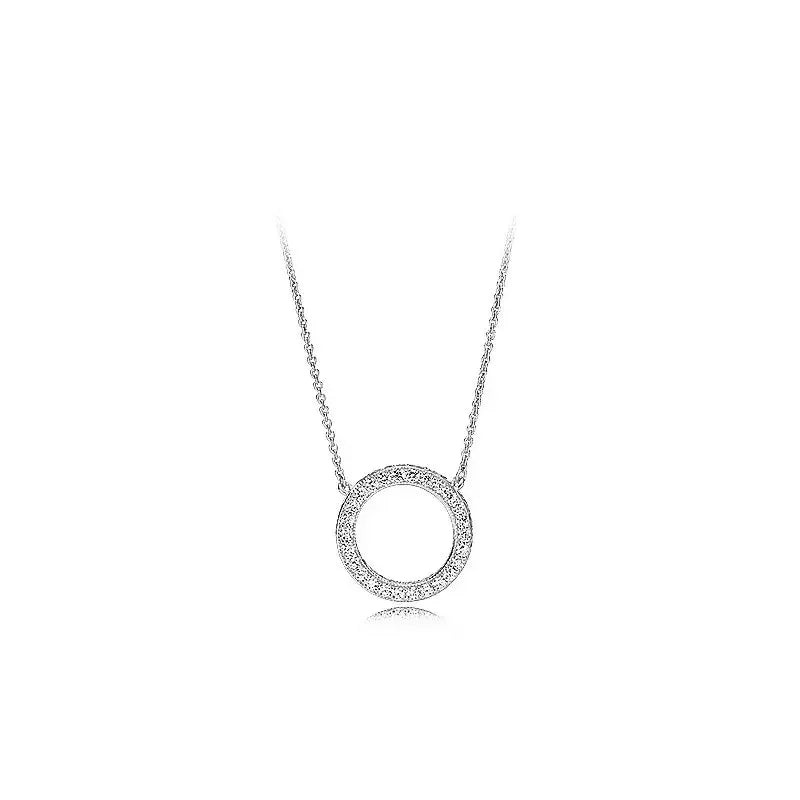 Fashionable Heart Pendant Necklace S925 Pure Silver Zircon