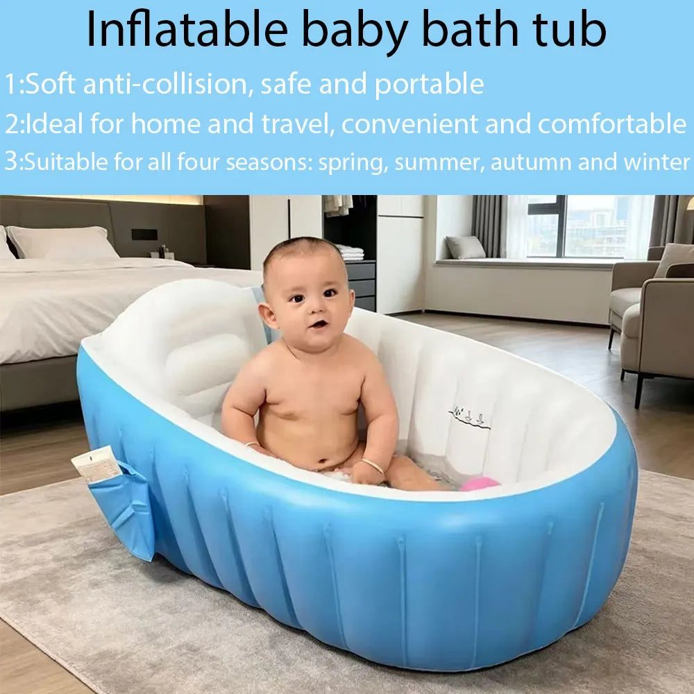 Inflatable Baby Bathtub with Air Pump Portable Foldable