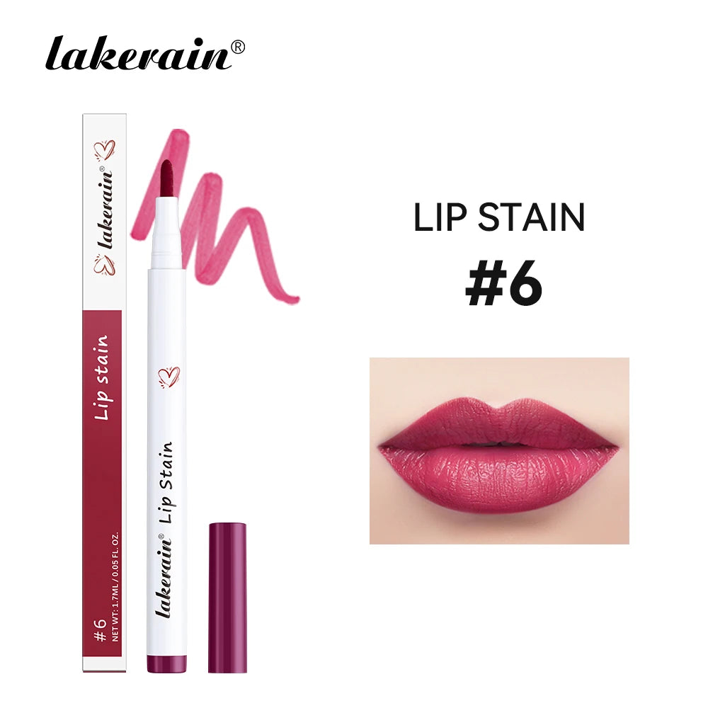6Colors Lip Stain Pencil Liquid Lip Liner Waterproof Plumping Lip Tint