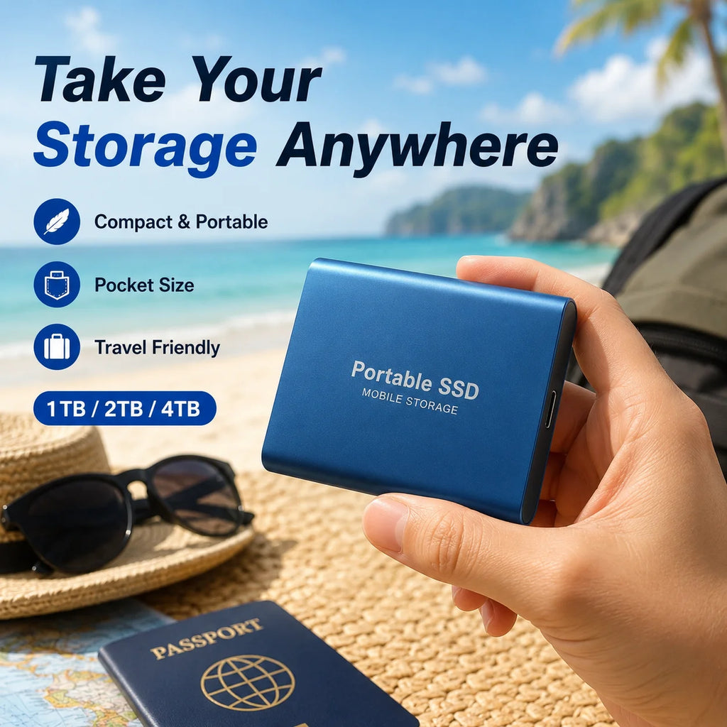 1TB 2TB Shockproof Portable External Hard Drive USB3.2 Type-C SSD