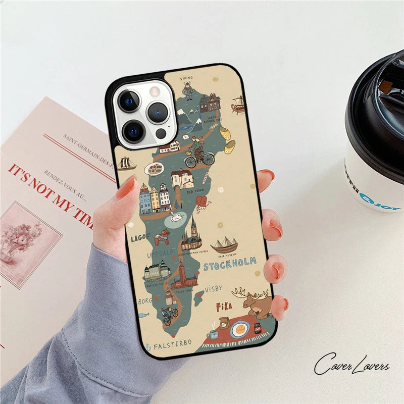 Sweden Passport Phone Case For iPhone 14 15 16 13 12 Mini Max Cover For Apple iPhone 11 Pro Max 6 8 7 Plus SE2020 Coque