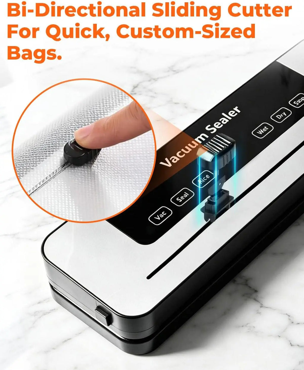 Vacuum Sealer Machine 139KPa Strong Suction Dry Moist Mode Automatic