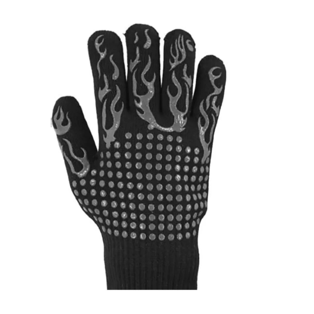 1pc Universal Anti-Slip Heat-Resistant Barbecue Oven Gloves Fireproof Kitchen Cooking Gloves Suitable for High Temperatures