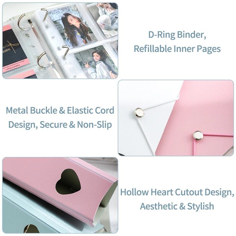 4/9 Grids Loose-leaf Photo Album Kpop Idol Card Collection Book A4 Large Capacity