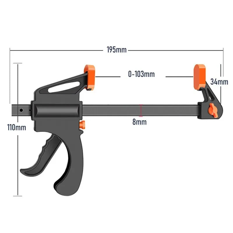 2/5pcs Woodworking Work Bar 4 Inch Bar Clamp Set Heavy Duty
