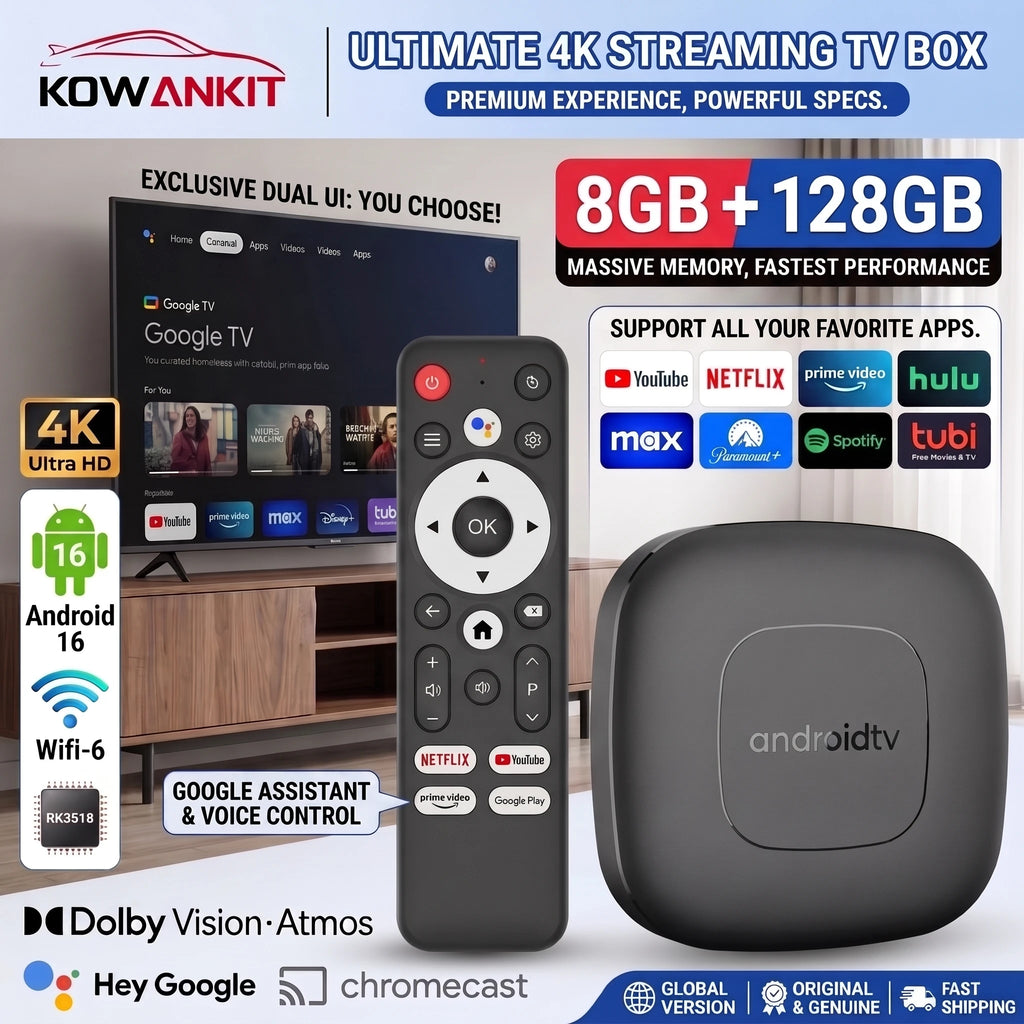 2026 Android16 Smart TV Box Kowankit 8GB RAM 128GB ROM