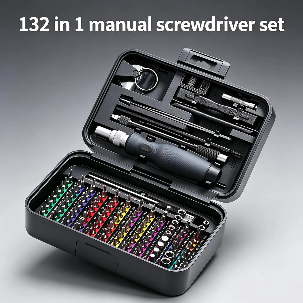 132 in 1 Mini Precision Screwdriver Set Color-Coded Manual Magnetic Tool