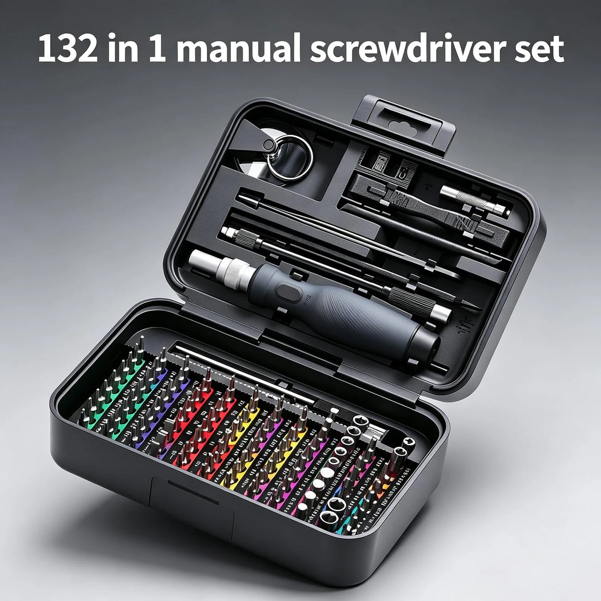 132 in 1 Mini Precision Screwdriver Set Color-Coded Manual Magnetic Tool