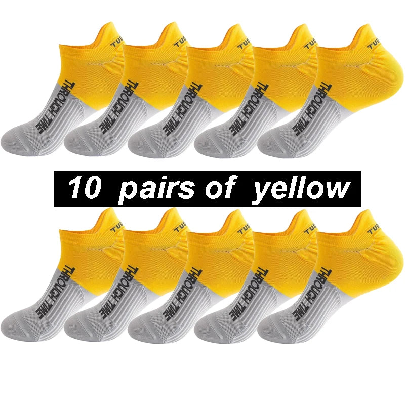 10 Pairs/Lot High Quality Men's Ankle Socks Athletic Fitness Running Socks Breathable Spring Summer Mesh Casual Short Sock Gifts