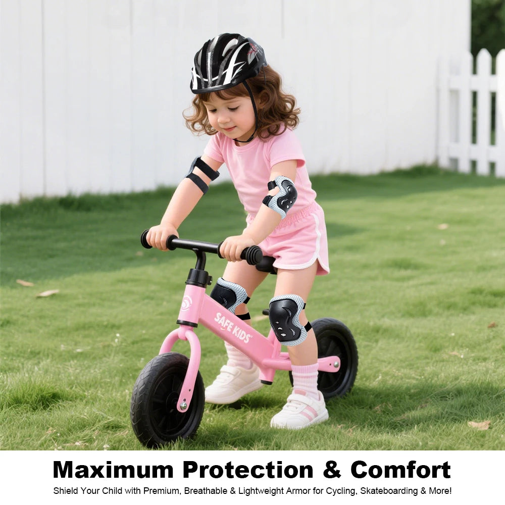 7Pcs/Set Roller Skating Kids Boy Girl Safety Helmet Knee Elbow Pad Sets Children Cycling Skate Bicycle Scooter Helmet Protection