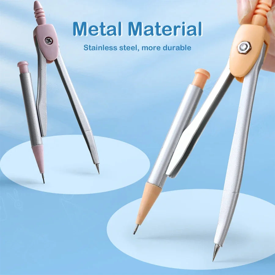 7Pcs Back to School Math Geometry Set, Multi-Function Drawing Tools with Compass