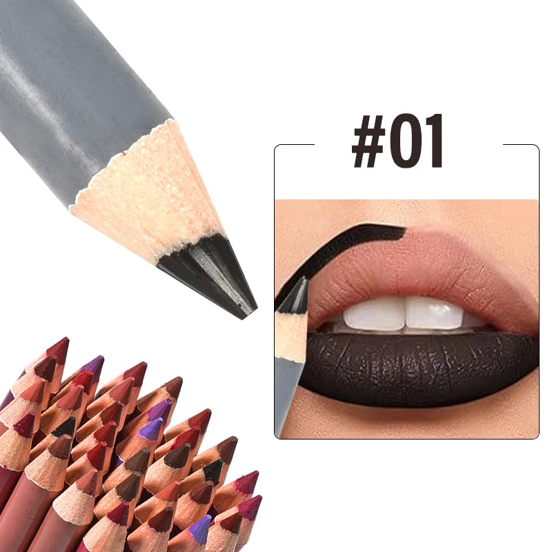 Dark Brown Waterproof Lip Liner Matte Long Lasting 28 Colors