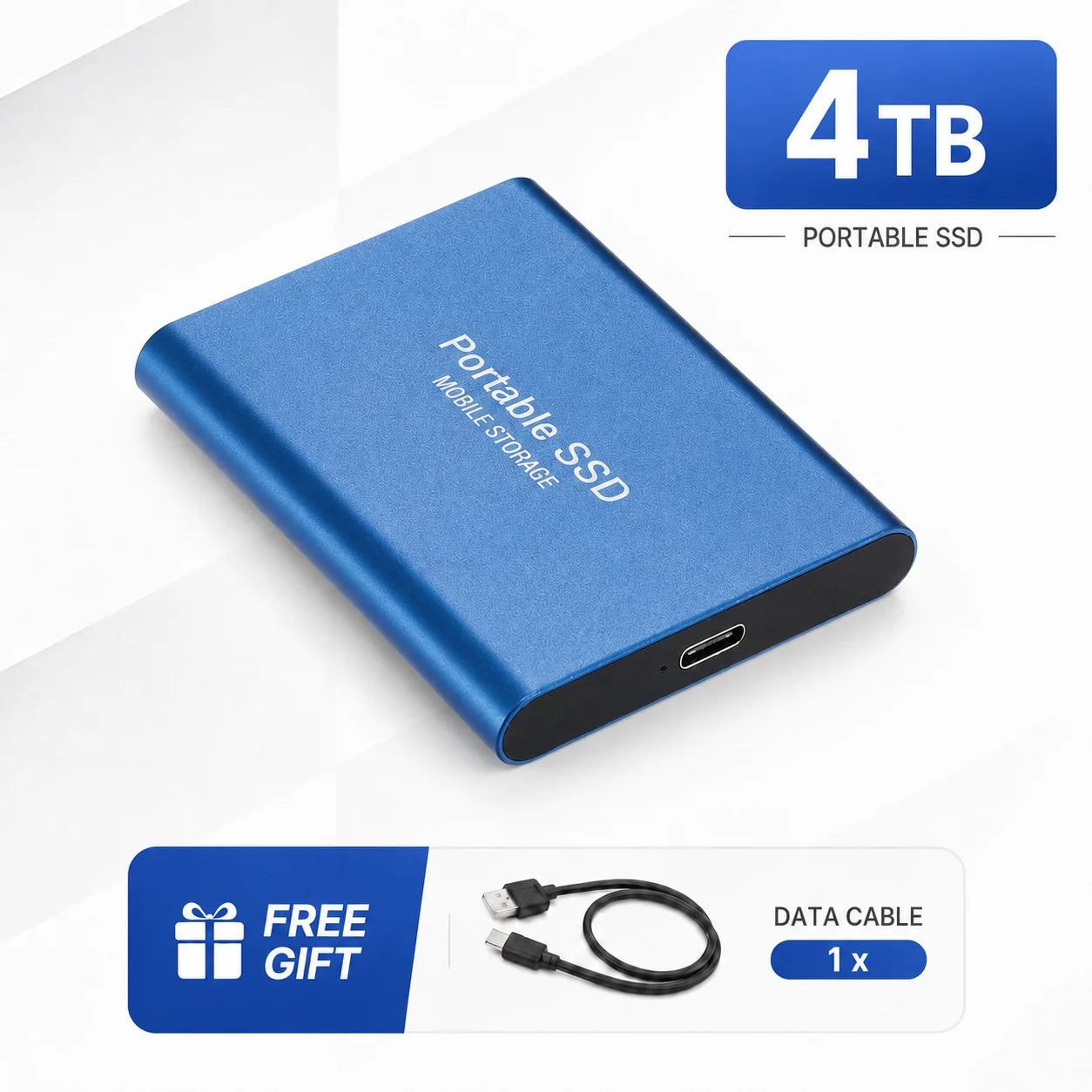 1TB Portable SSD External Hard Drive USB Type-C Mobile Storage Disk for Laptop Mac PC Phone Photo Video Backup