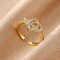 Pave Zirconia Twisted Knot Rings for Women 18K Gold Plated Geometric Crossed Ring Fashion Jewelry Gifts for All Occasions