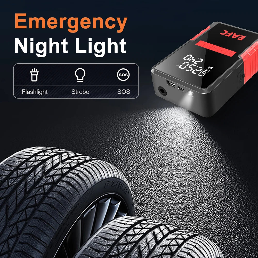 EAFC Portable 1200A Jump Starter with 150PSI Air Pump Power Bank 4 in 1