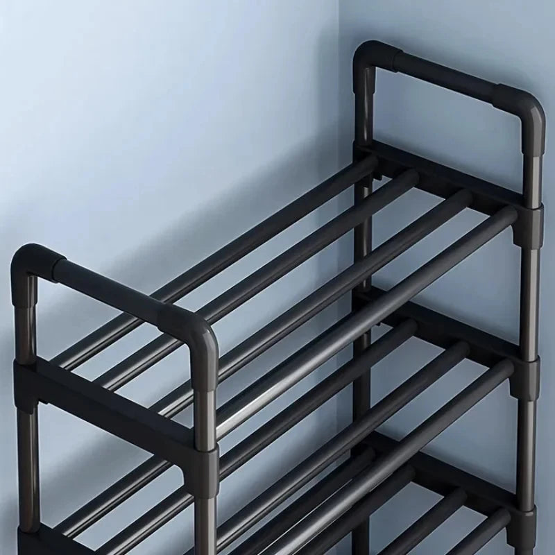 Black Elevated Shoe Rack Small  Simple Multi-layer Shoe Cabinet Home Entrance