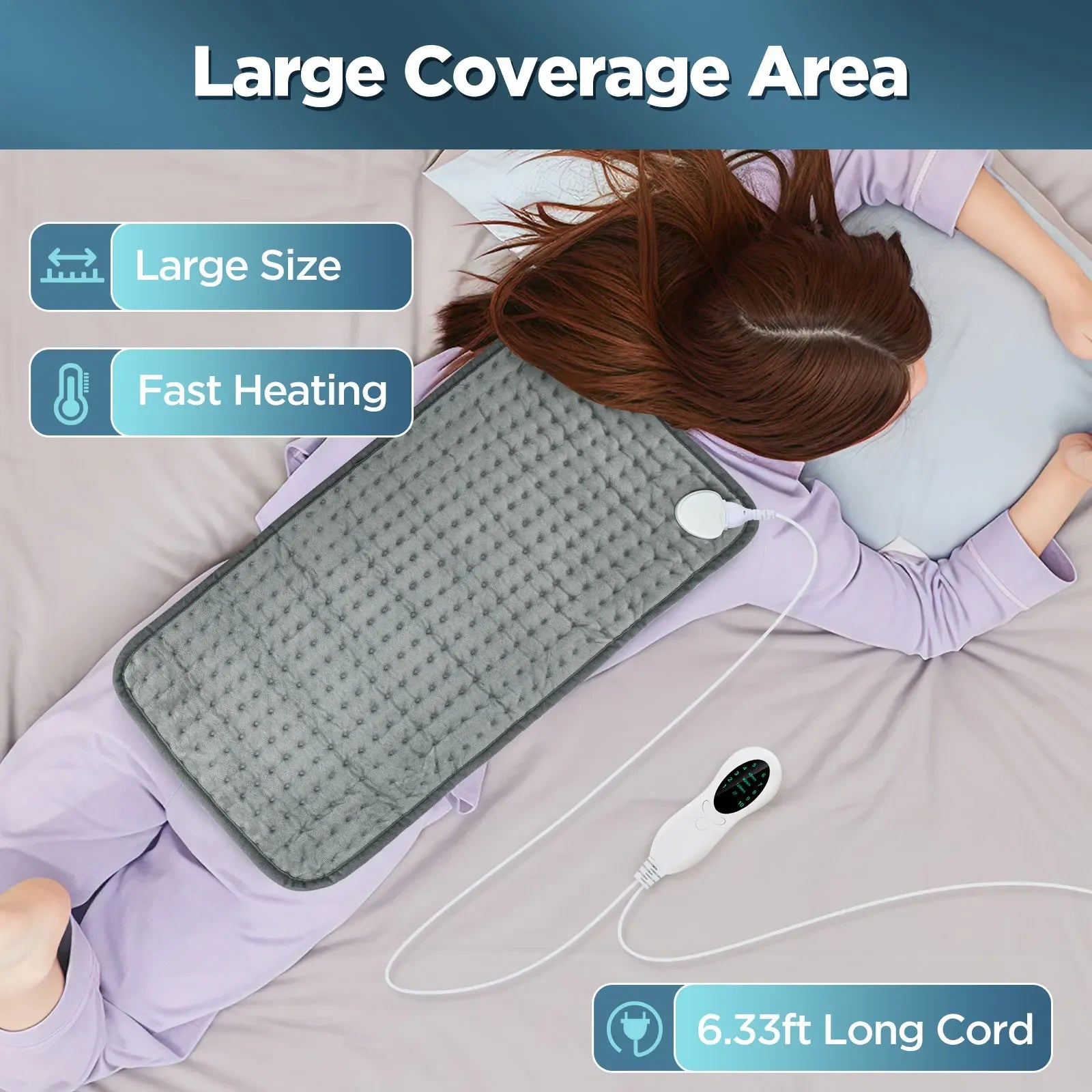 Washable Electric Heating Pad Heat Therapy Thermal Massage Mat Winter Warmer Blanket for Shoulder Body Abdomen Back Pain Relief