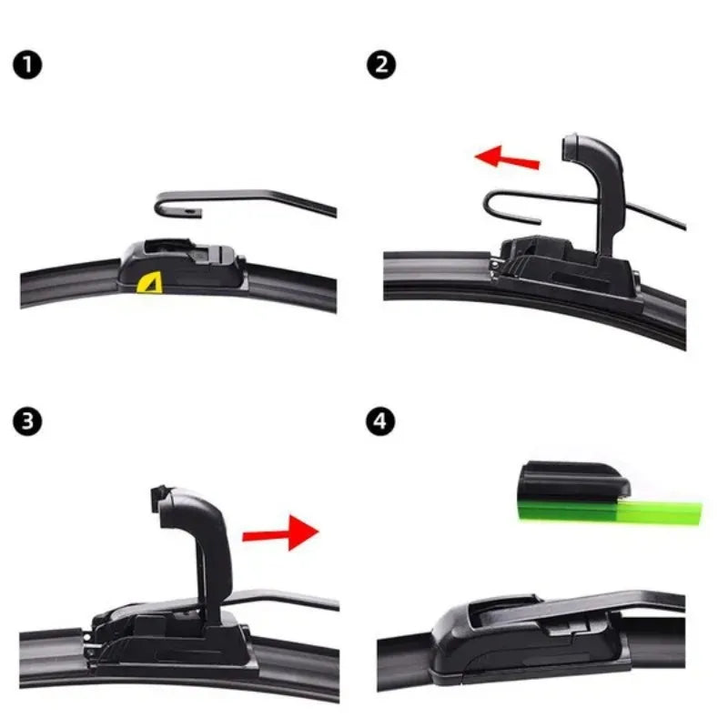 1Pc Car Windshield Wiper Blades U-type Universal Soft Rubber Frameless Bracketless Car Wipers