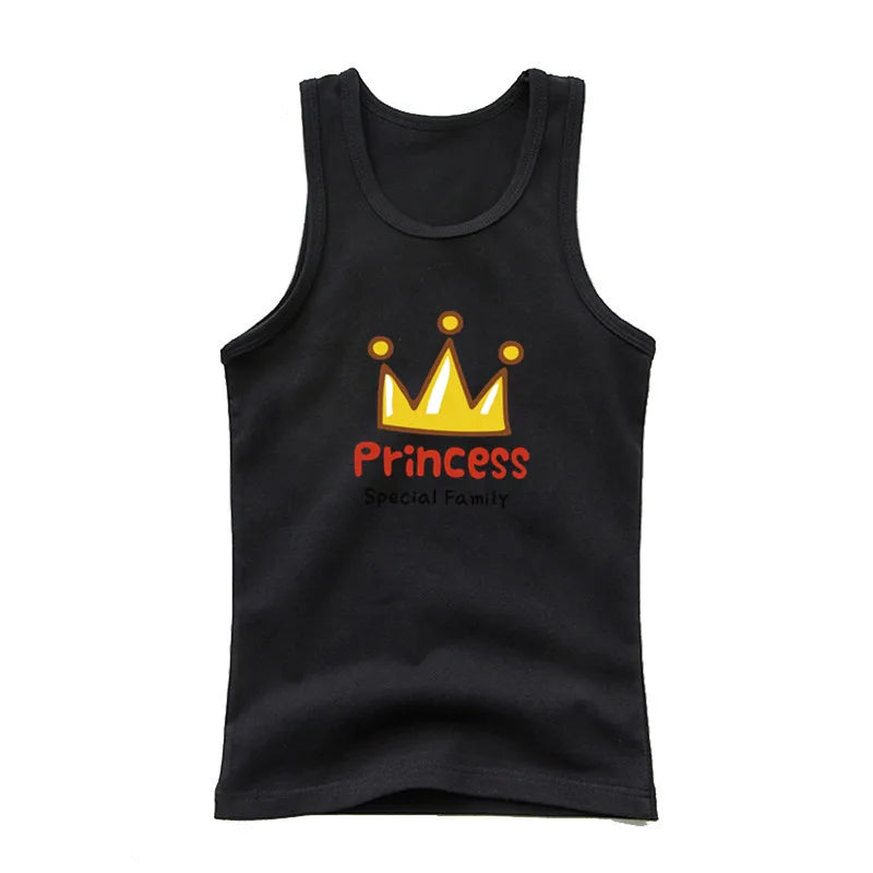 Girls Kawaii Ocean Princess Tanks Kids Sleeveless O-Neck Summer T-Shirt New Catoon Vest Top for Toddler Kids