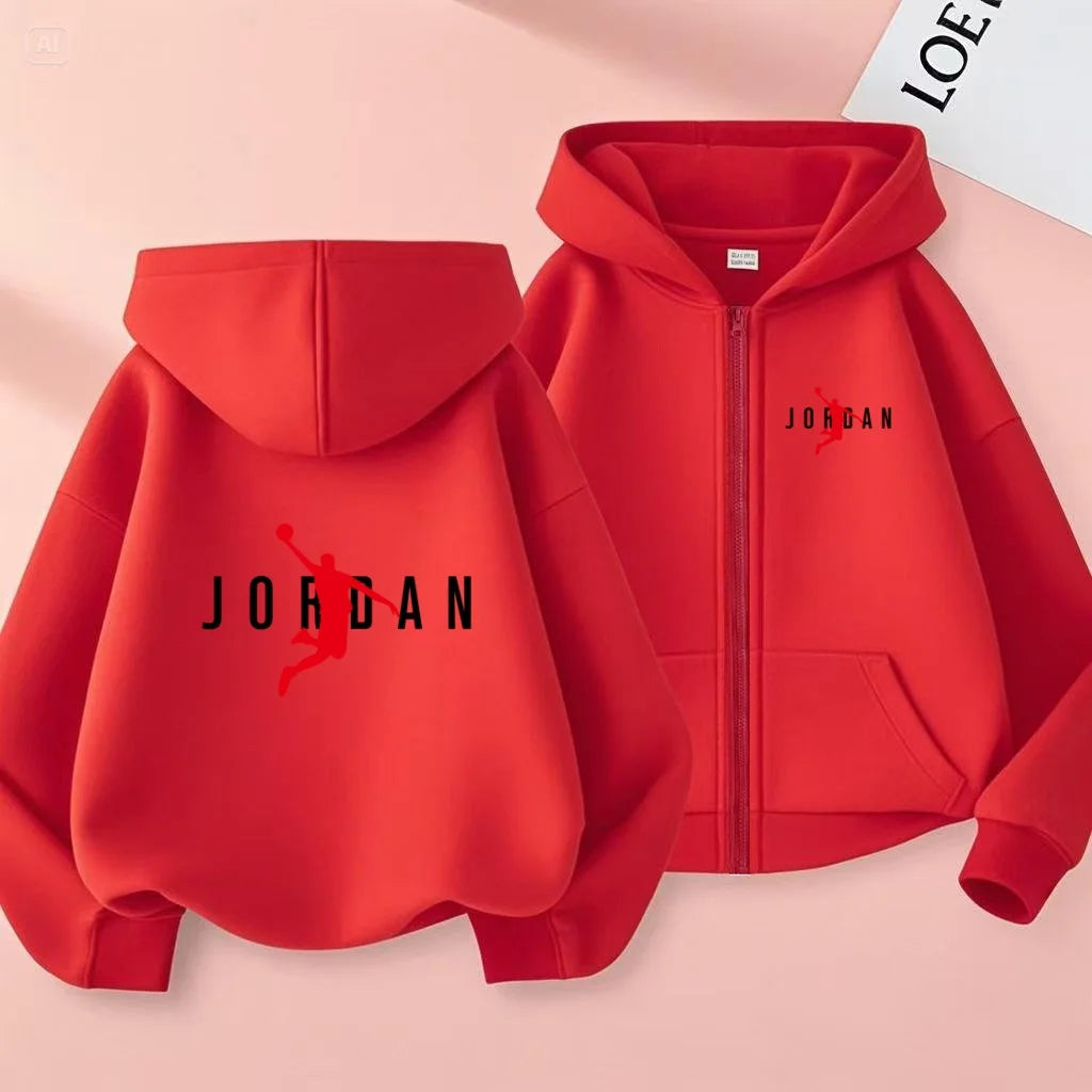 kids Autumn Winter Sweatshirt Basketball Charming Clothing Zipper Style Hoodie Girl Boy
