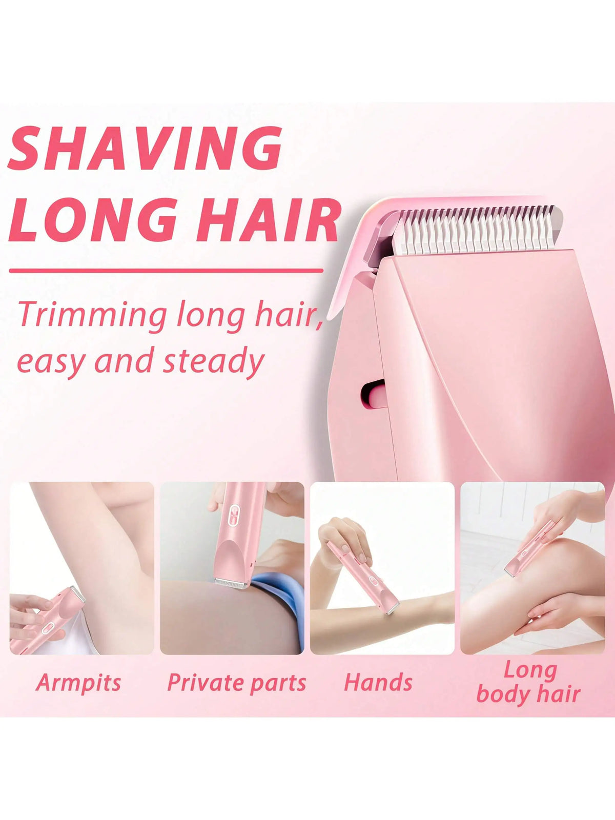Women's Bikini Trimmer, Women's Electric Shaver, Replaceable Heads, Facial and Intimate