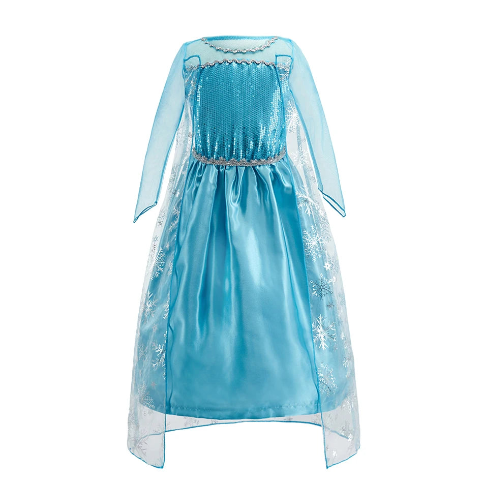 Children Anna Elsa Dress Girls Princess Cosplay Costume