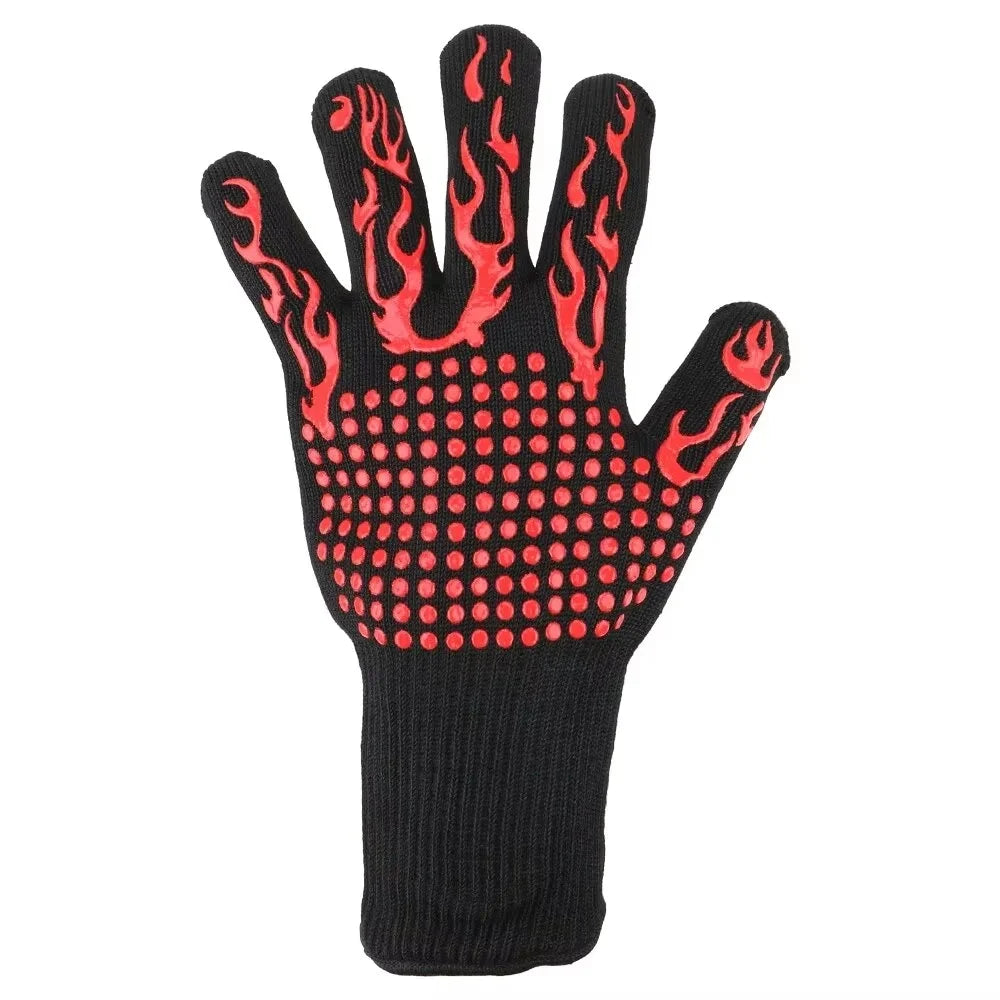 1pc Universal Anti-Slip Heat-Resistant Barbecue Oven Gloves Fireproof Kitchen Cooking Gloves Suitable for High Temperatures