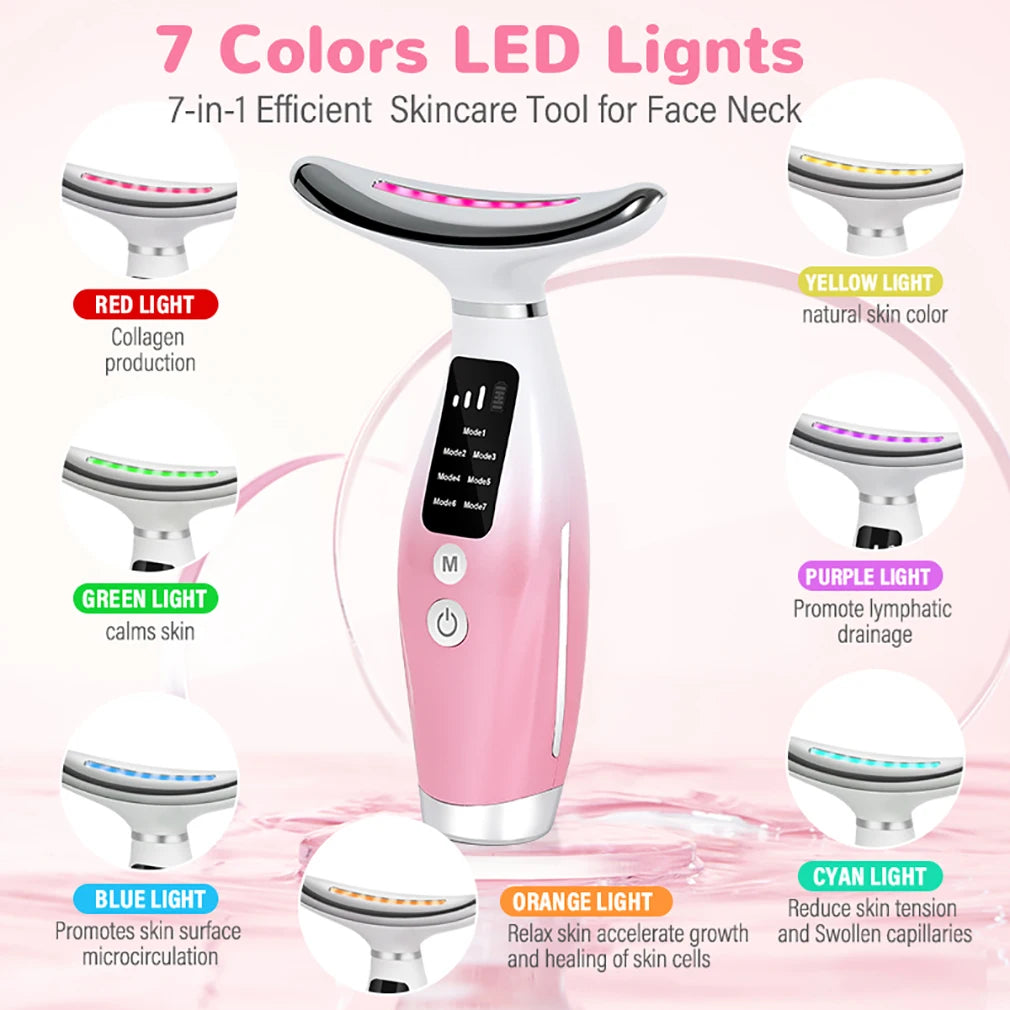 Mini LED Neck Face Lift Massage with 7 Colors Dolphin Design