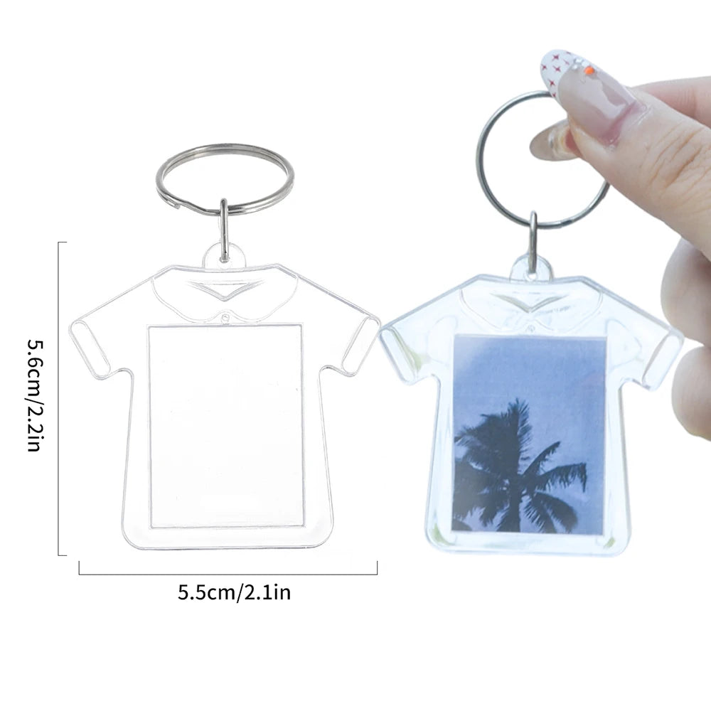 50/1pcs Blank Photo Frame Keychain Clear Acrylic Keyring Insert Photo