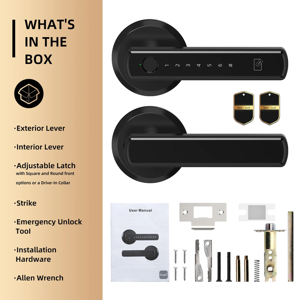 Viladepot Smart Lock Fingerprint, Passcode, Card, App Control