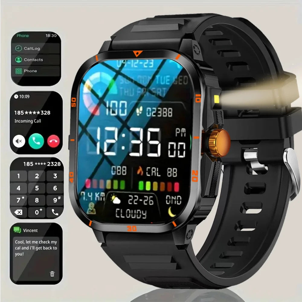 Outdoor Men'S Smart Watch 2.01 Inch Full Touch Screen Display, Wireless Call, Multiple Sports Modes