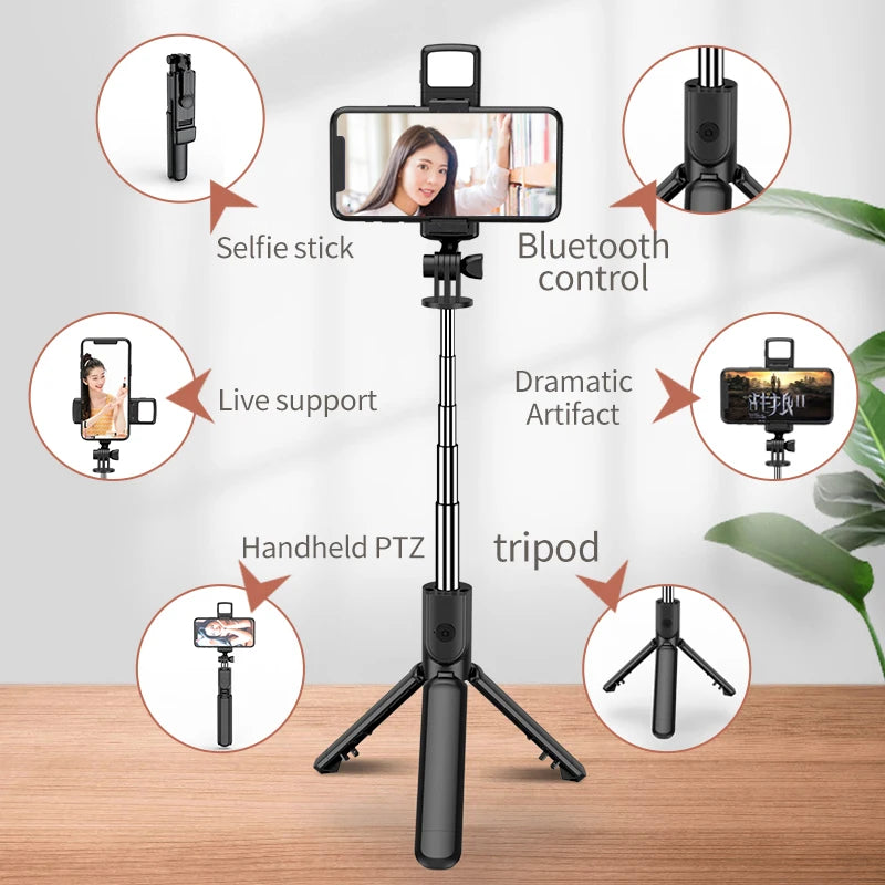 FGCLSY New Tripod for Smartphone Camera, Stand with Bluetooth Shutter and Light,