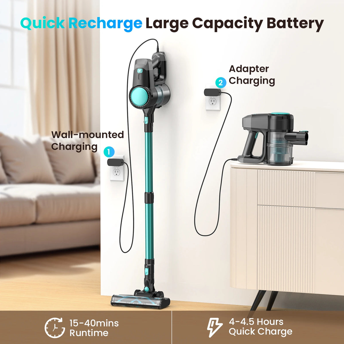 Vastorm N3T Cordless Stick Vacuum Cleaner 40KPa Powerful Suction 3‑in‑1