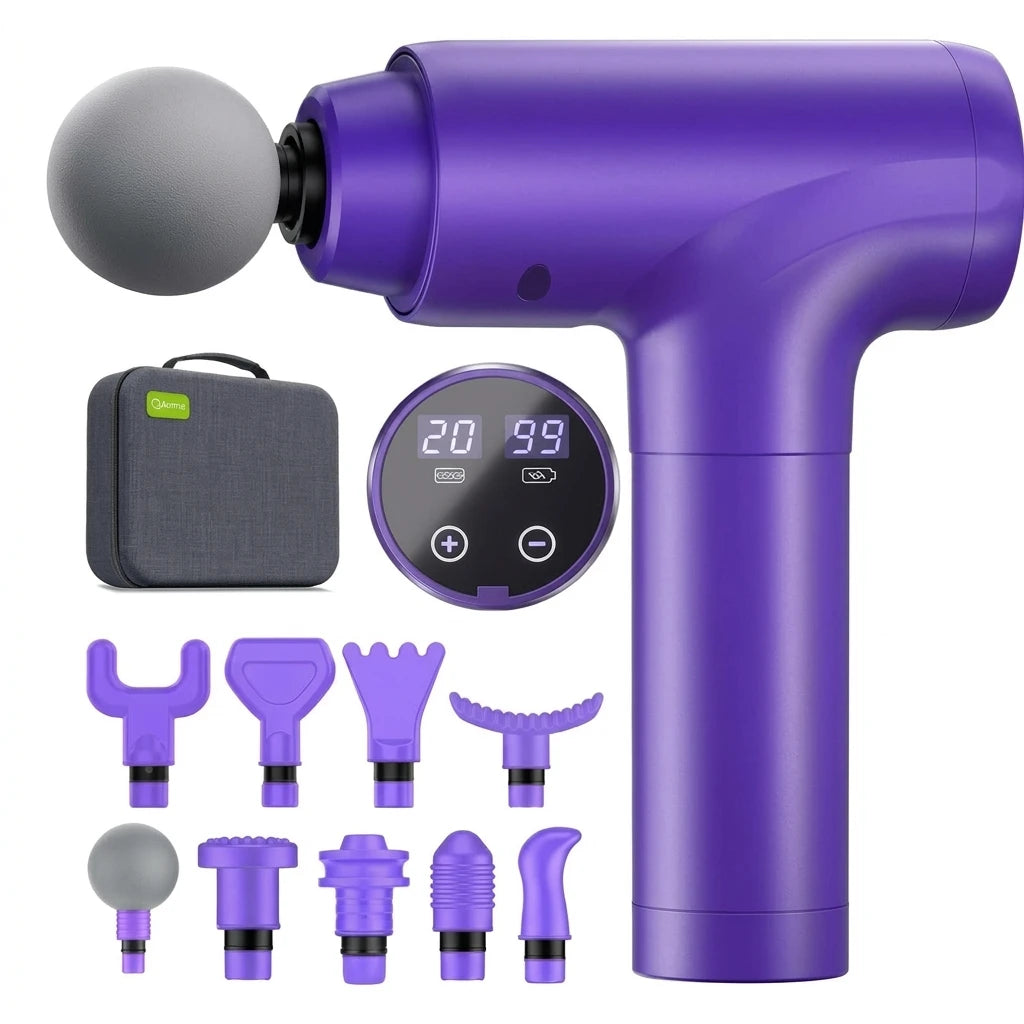 Massage Gun Deep Tissue, Muscle Massage Gun with 9 Attachment Heads 20 Speeds