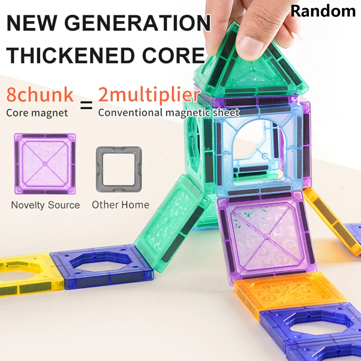 Magnetic Building Blocks Tiles Children's DIY Creative Toys for Kids Ages 3+ Year Old Boys Girls STEM Educational Sensory Gifts