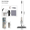 DARIS Spray Mop, 360ml Bottle, 3 Microfiber Mop Pads, Scraper, Mop Clip, Wet and Dry Use,