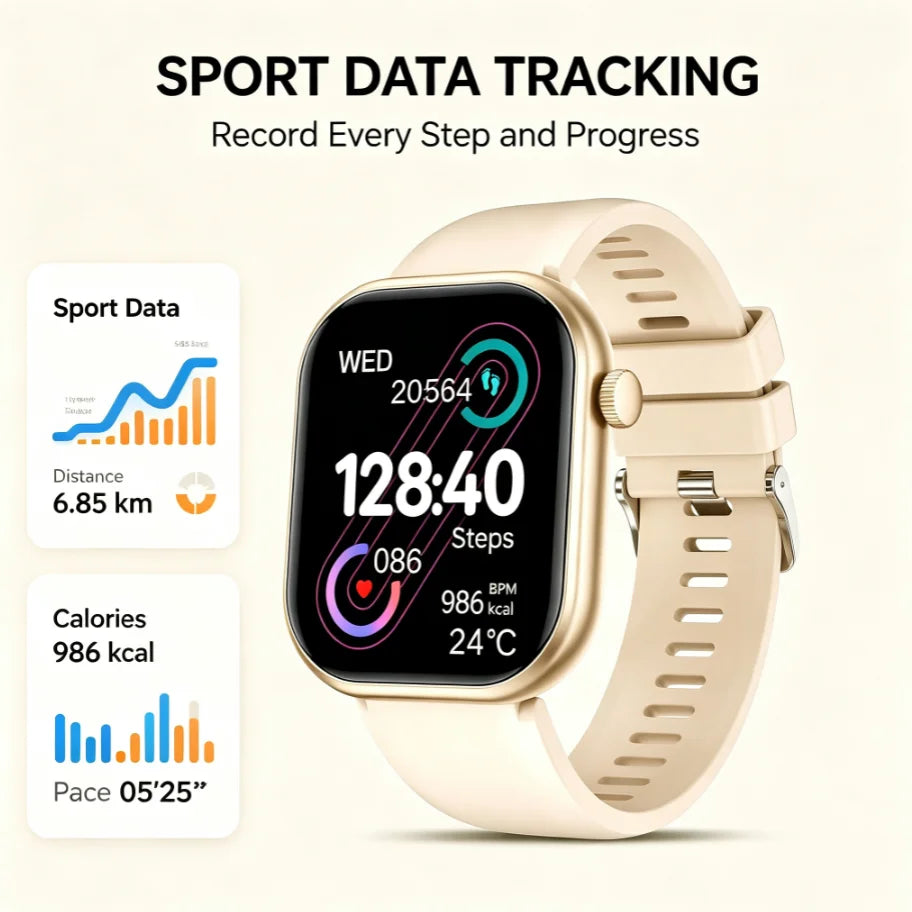 Smart Watch Compatible for Android/iPhone with Wireless Calling/Sending, Camera Control