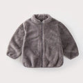 Solid Color Fashion Children Plush Coat Autumn Winter Warm Baby Girl Boy Casual