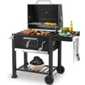 5~10 People BBQ Camping Charcoal Barbecue Stove 2 Wheels Luxurious Configuration Family Garden Outdoor Home Barbecue Grill